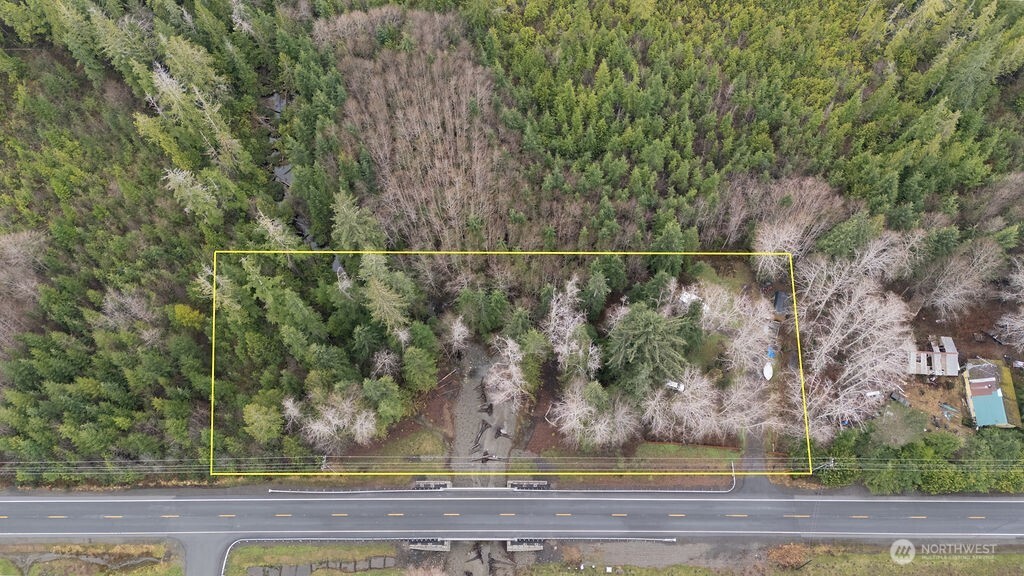 a view of a yard from a window