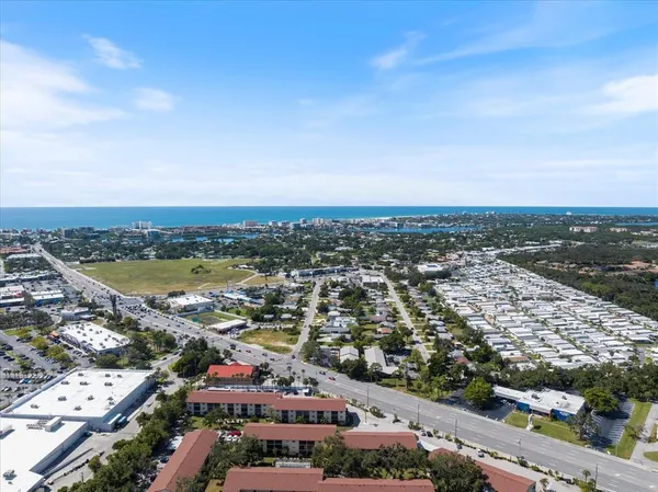 an aerial view of a city
