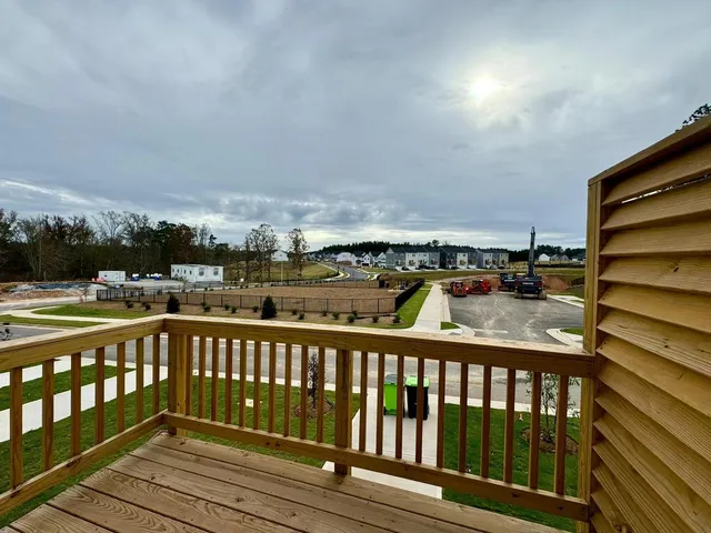 a view of city from a balcony