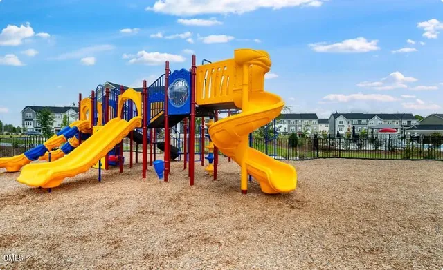 a view of a park with kid toys