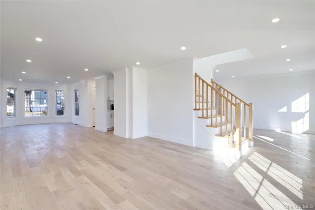 a view of gallery with stairs