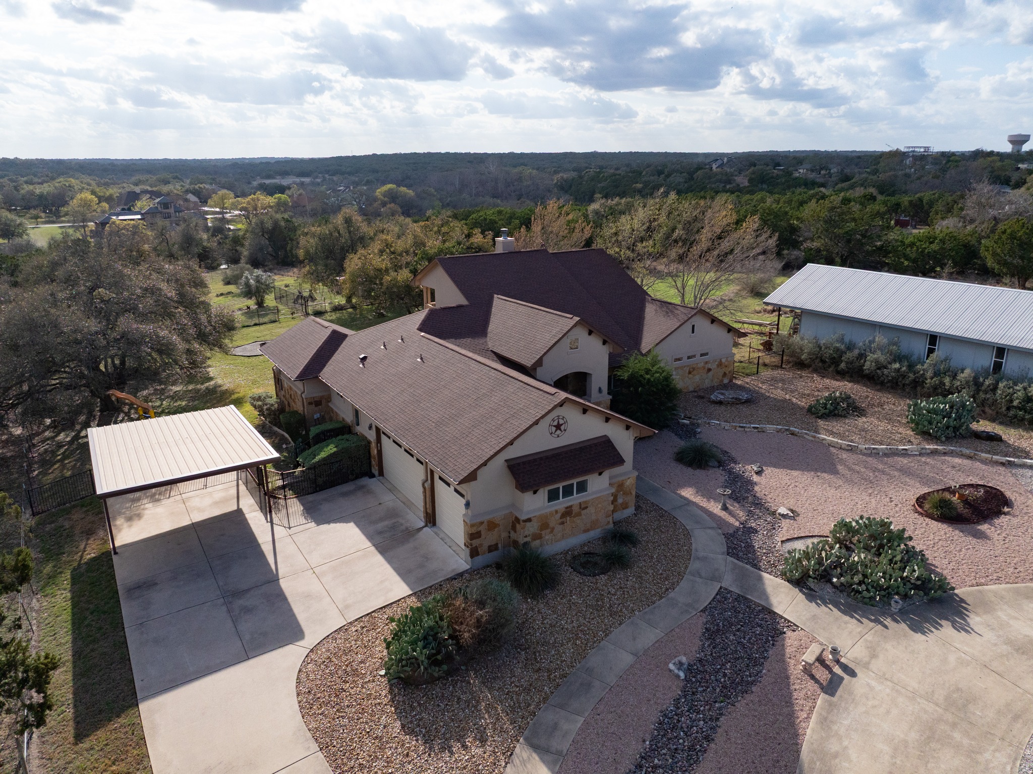 204 Skyline Road Georgetown, TX 78628 - Photo 4 of 40 an aerial view of a house with a yard