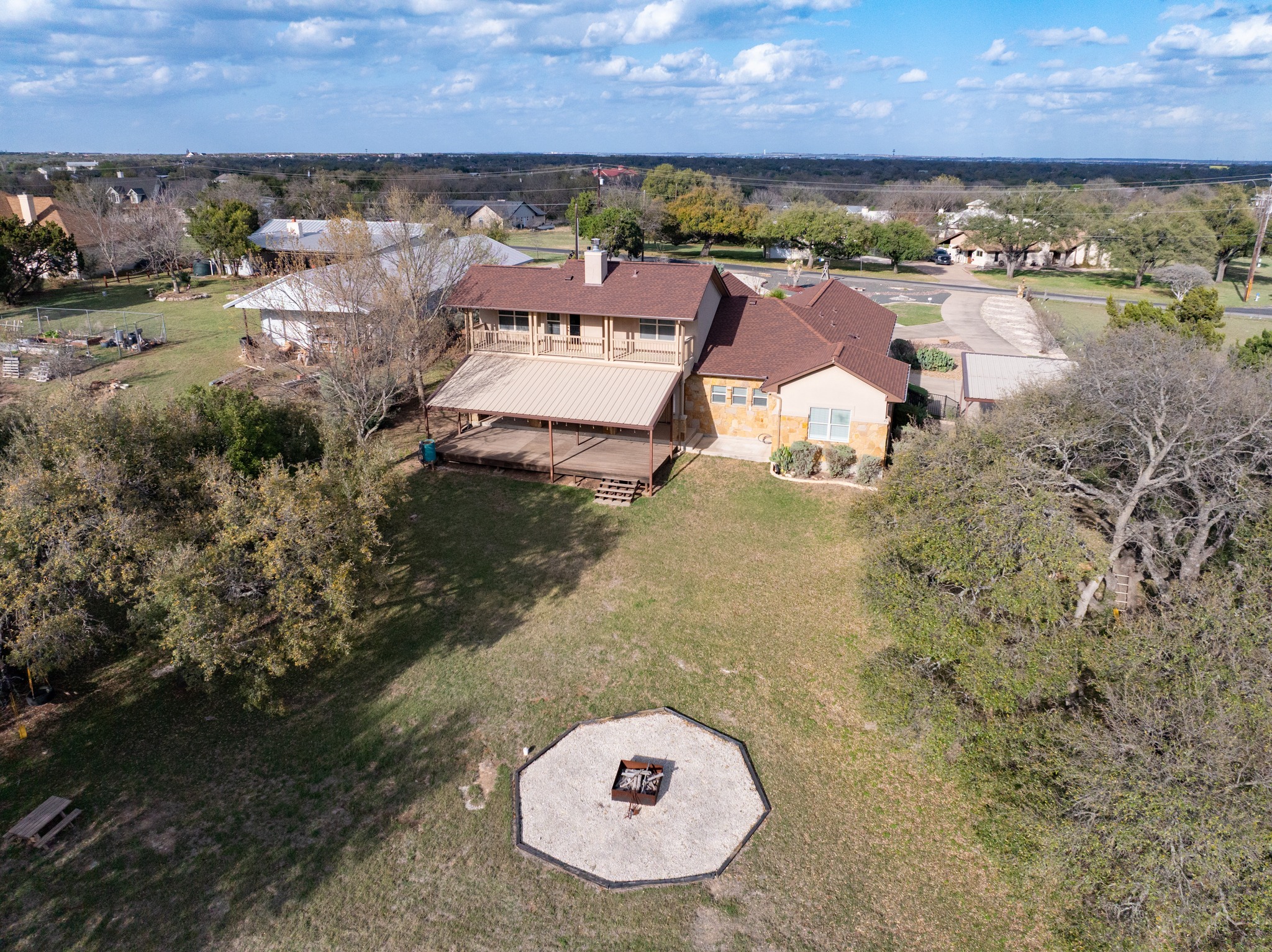 204 Skyline Road Georgetown, TX 78628 - Photo 7 of 40 an aerial view of a house with a lake view