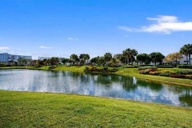 a view of a lake with houses