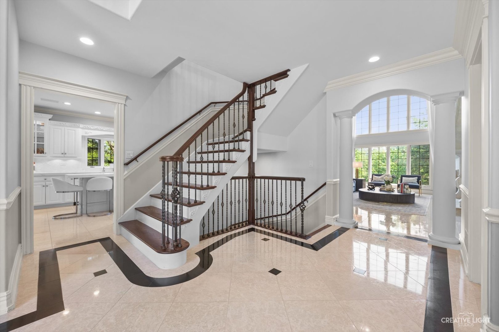 1201 Kenmare Drive Burr Ridge, IL 60527 - Photo 3 of 53 wooden floor view with staircase and living room
