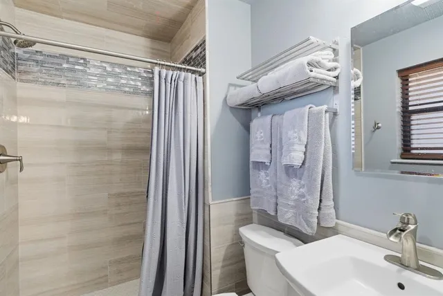 a bathroom with a shower