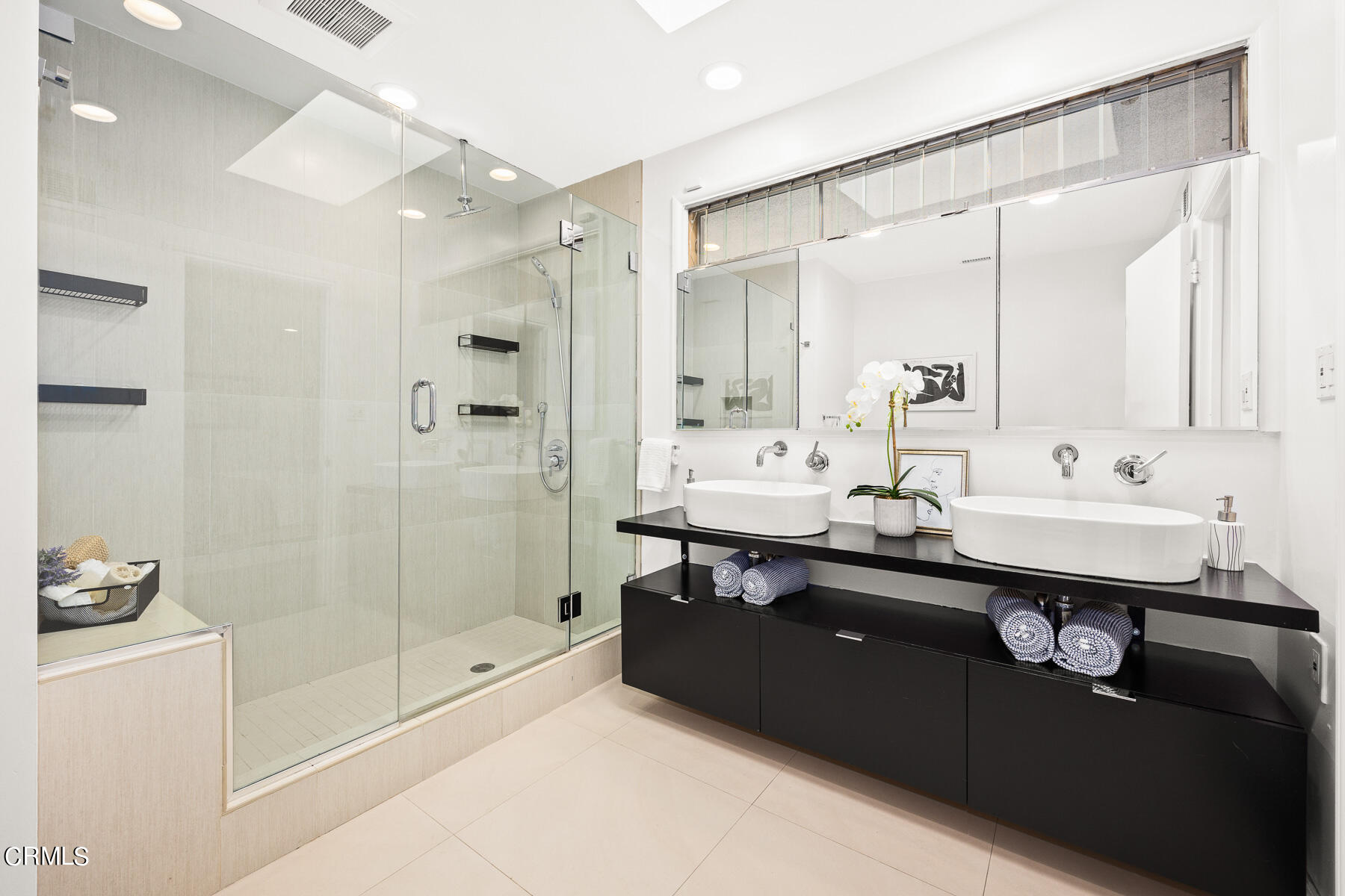 1770 Kaweah Drive Pasadena, CA 91105 - Photo 24 of 42 a spacious bathroom with a shower sink and mirror