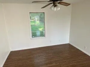 an empty room with a window