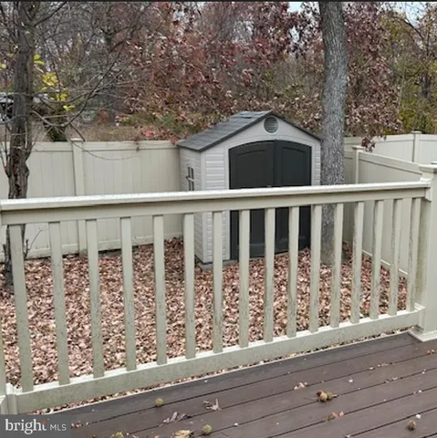 a view of wooden balcony