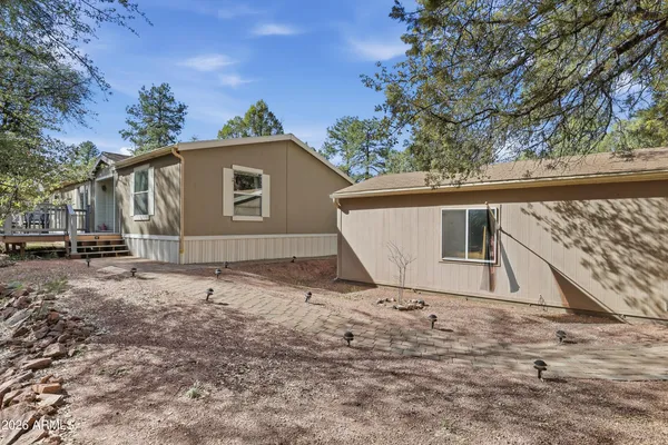 a view of backyard of house