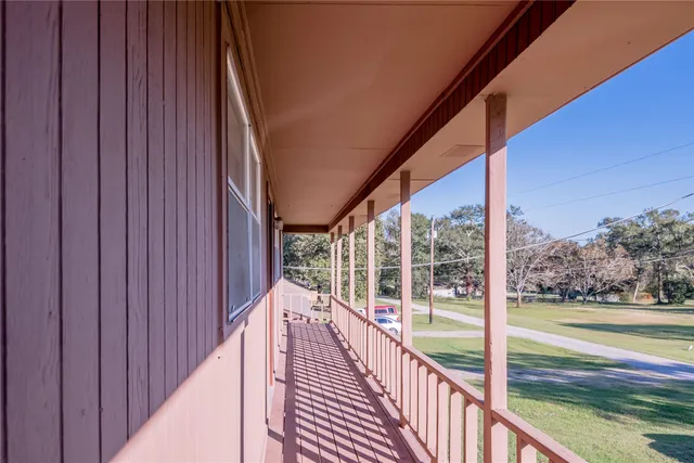 a view of balcony with staircase