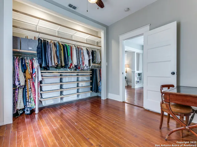 a view of a walk in closet