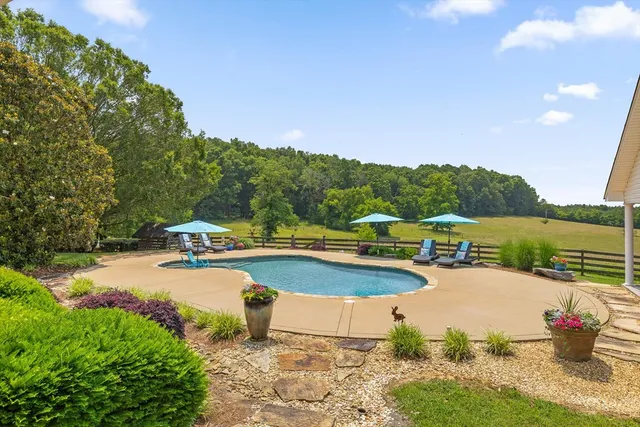 a view of an outdoor space and mountain view