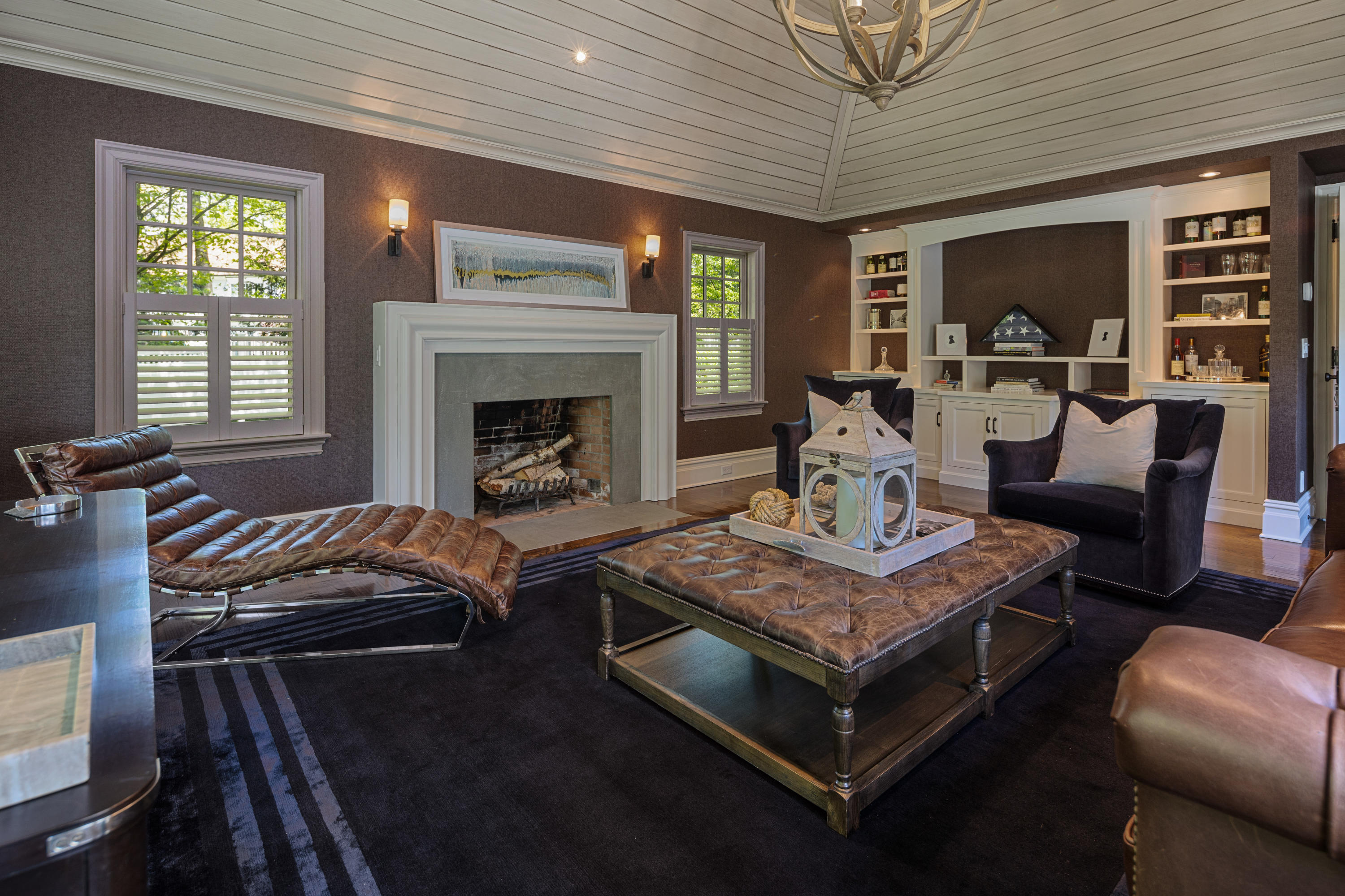 12 Shady Acres Road Darien, CT 06820 - Photo 20 of 47 a living room with furniture and a fireplace