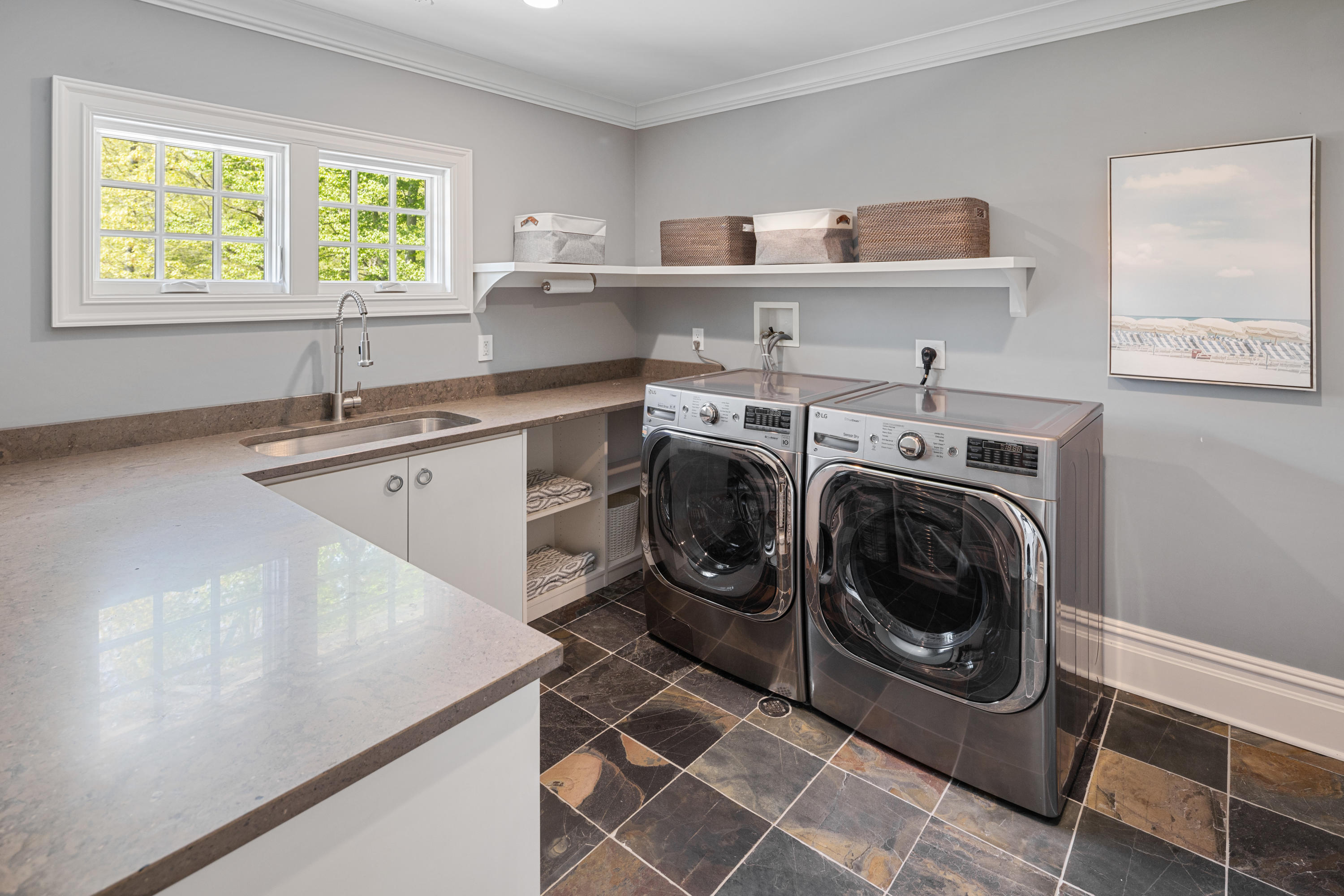 12 Shady Acres Road Darien, CT 06820 - Photo 36 of 47 a utility room with sink dryer and washer