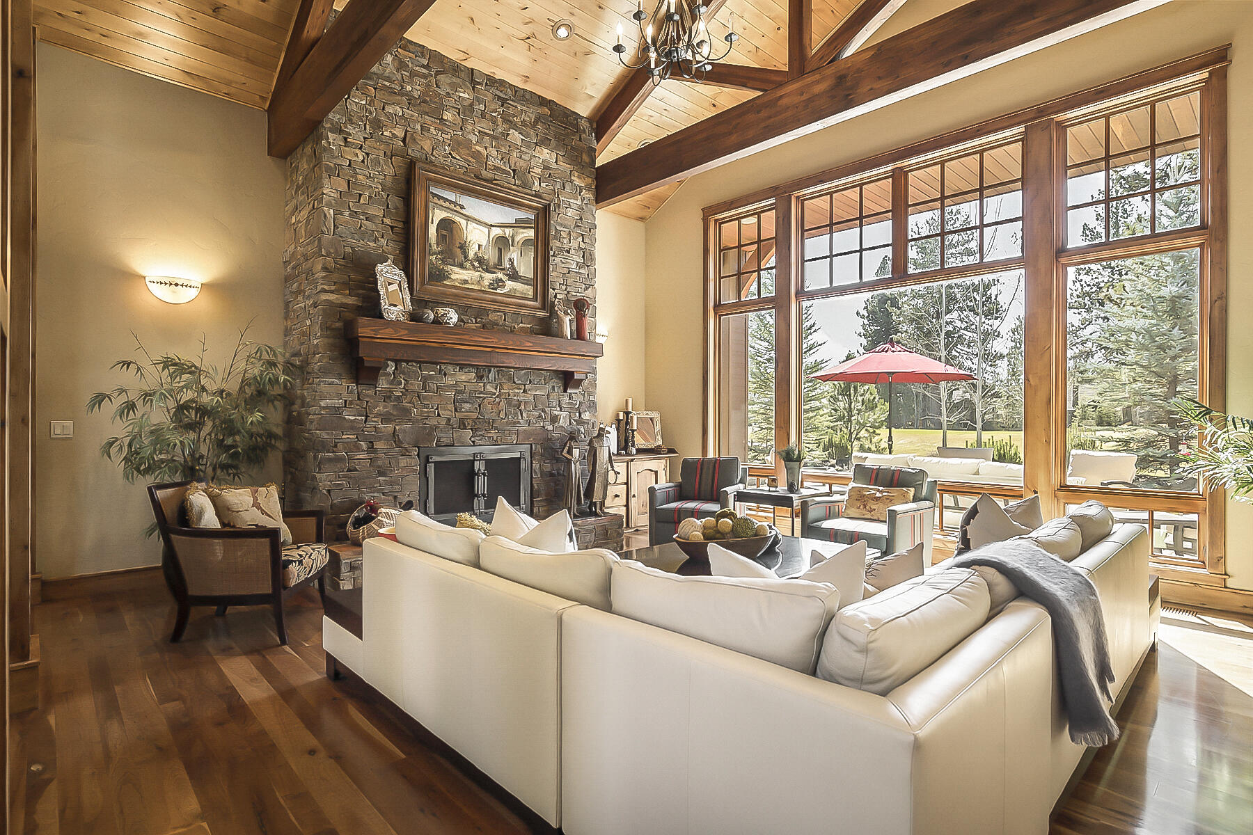 19436 Green Lakes Loop Bend, OR 97702 - Photo 11 of 53 Huge wood wrapped windows frame the golf course setting.