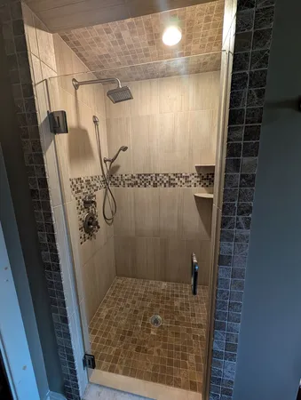 a bathroom with a shower