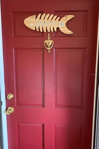 a close up of a door