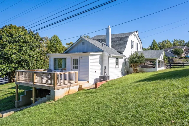 a aerial view of a house with a garden
