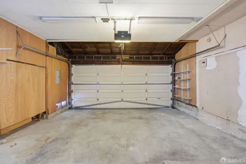a view of a garage