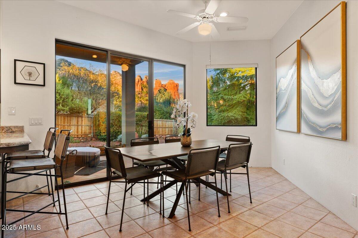 50 Ranch Road Sedona, AZ 86336 - Photo 46 of 51 a view of a dining room with furniture window and outside view