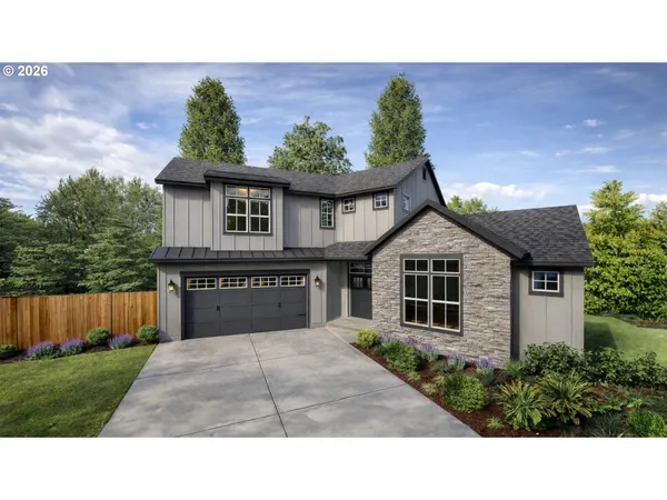 a house view with a garden space