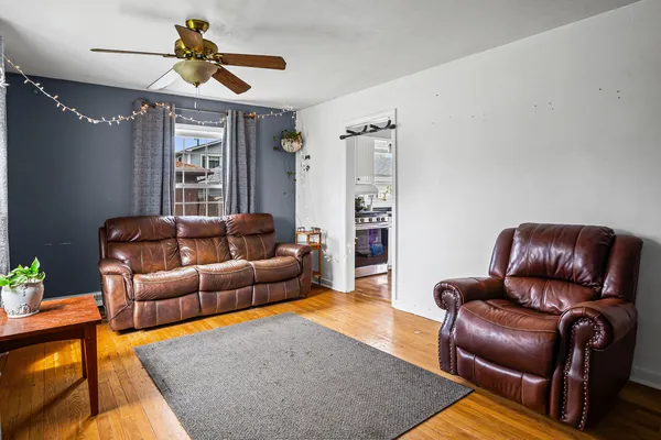 a living room with furniture