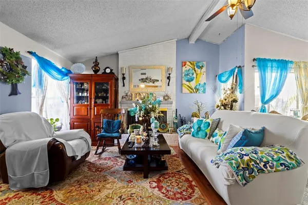 a living room with furniture and a couch