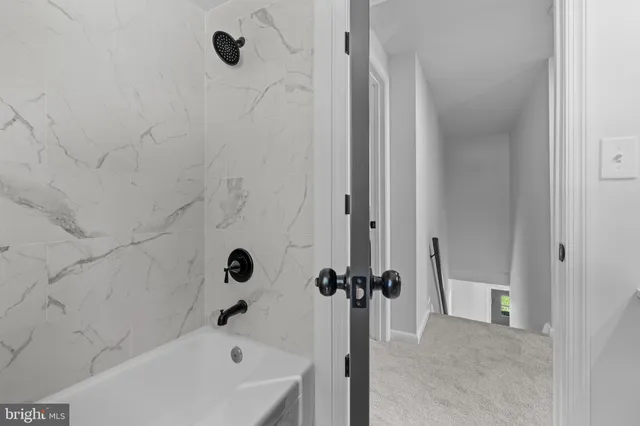 a bathroom with a tub