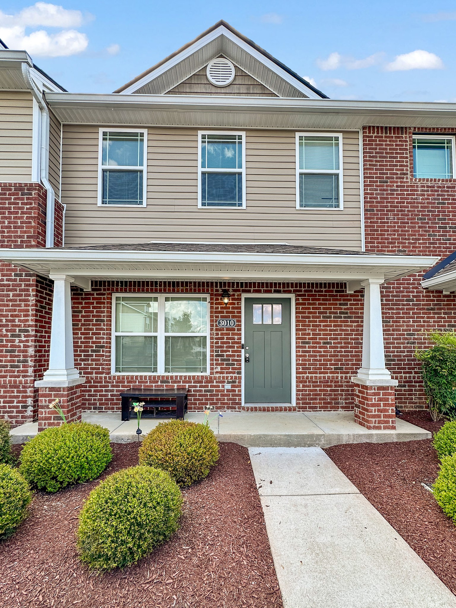 a front view of a house