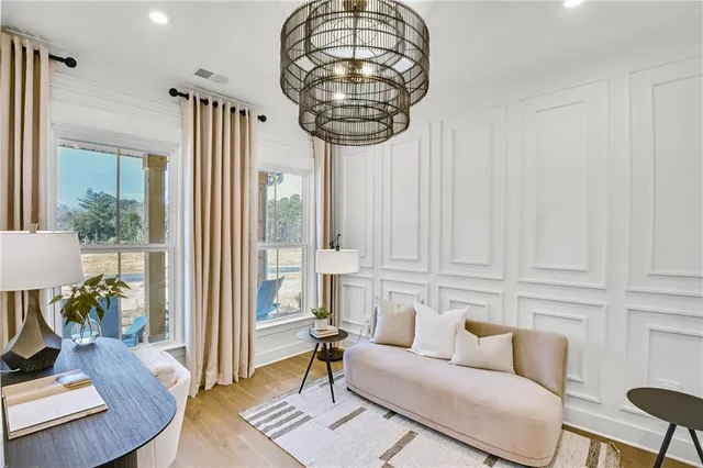 a living room with furniture