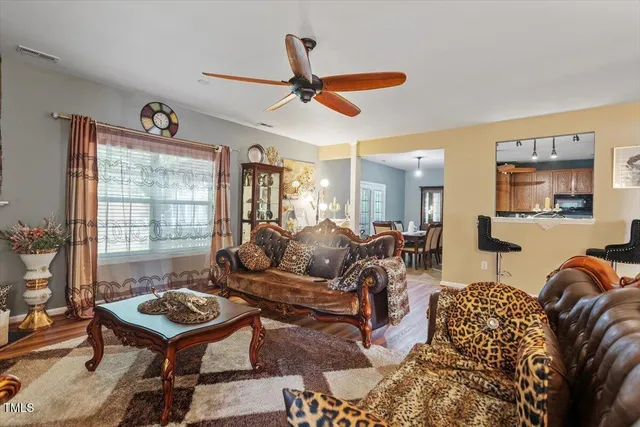 a living room with furniture