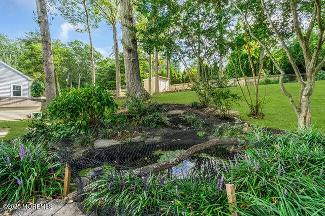 a view of backyard with green space