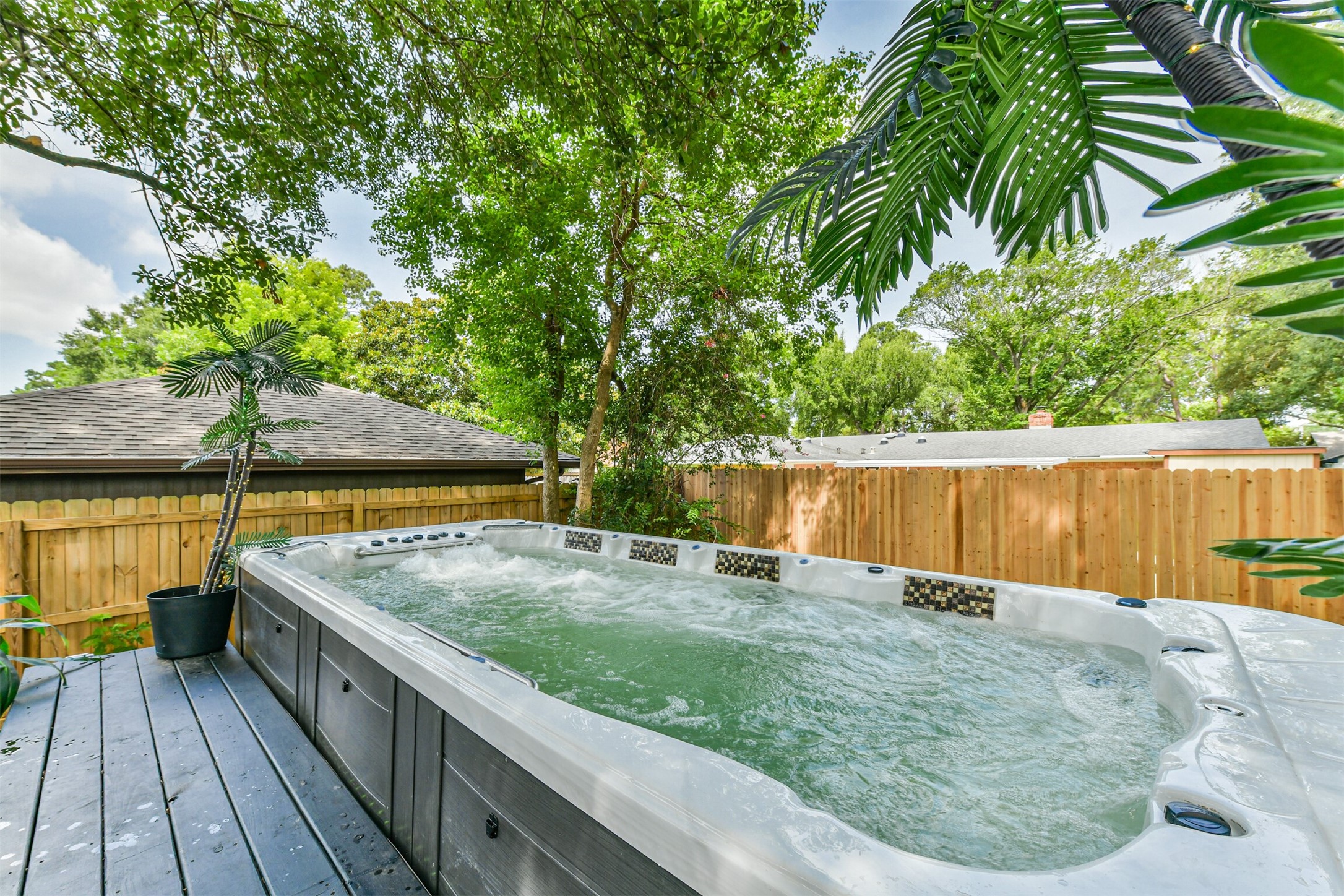 1723 Capstan Road Houston, TX 77062 - Photo 36 of 43 Nearly new Catalina Swim Spa featuring Bluetooth, Wi-Fi, and custom lighting.