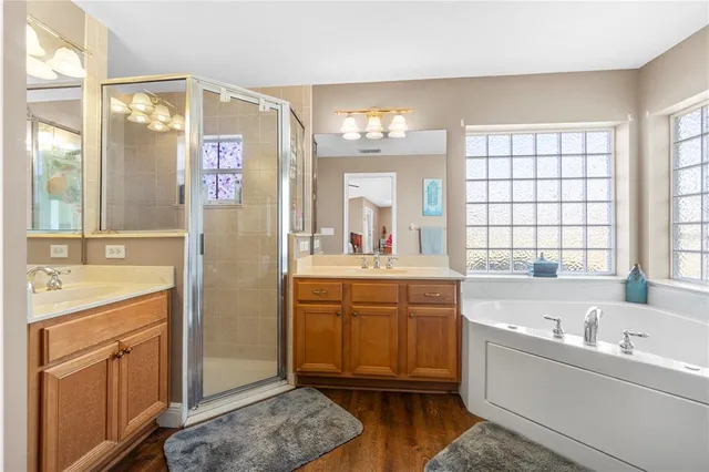 a outdoor living space with patio furniture and a potted plant
