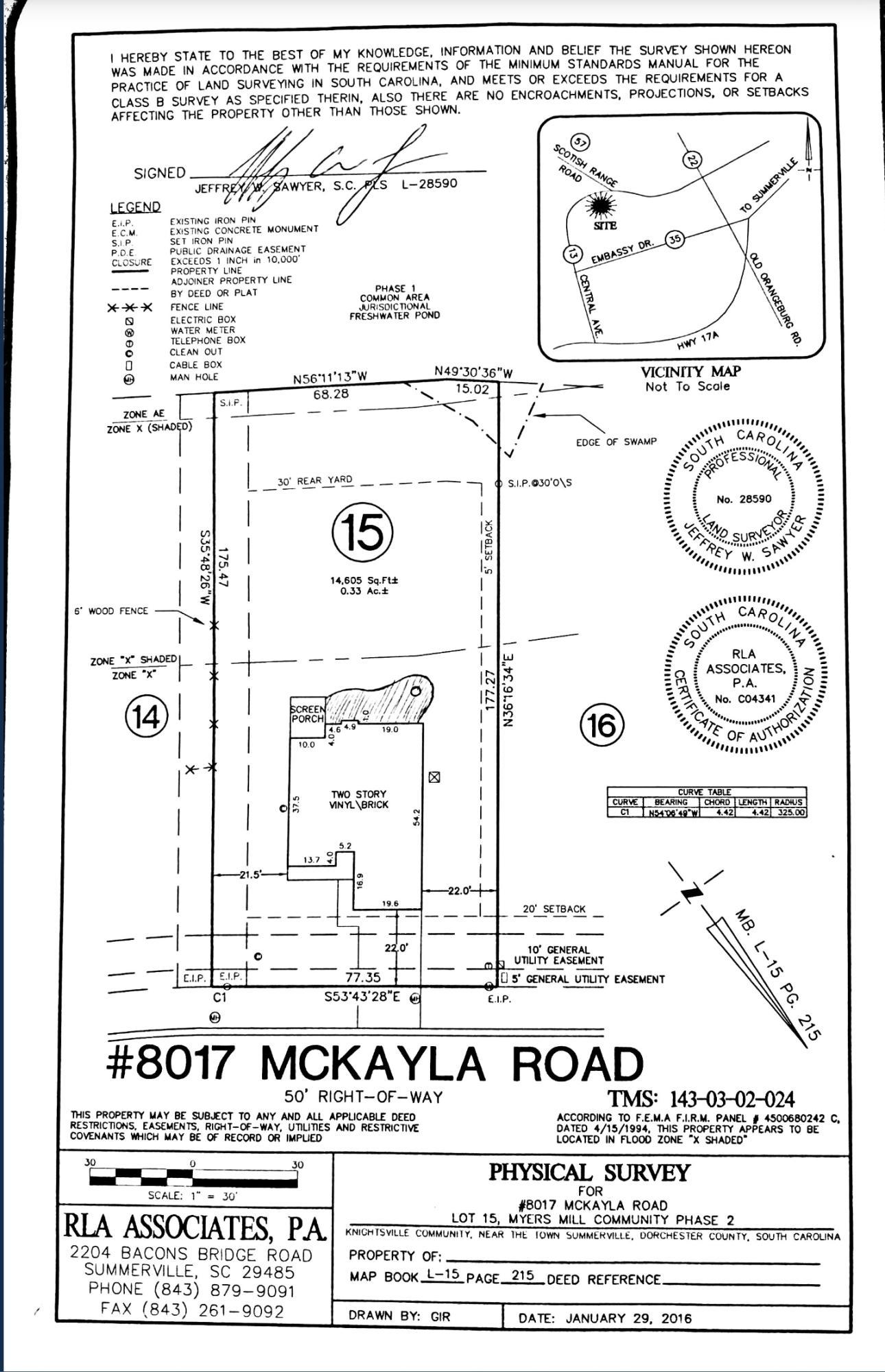 8017 Mckayla Road Summerville, SC 29483 - Photo 44 of 51 Survey Plat