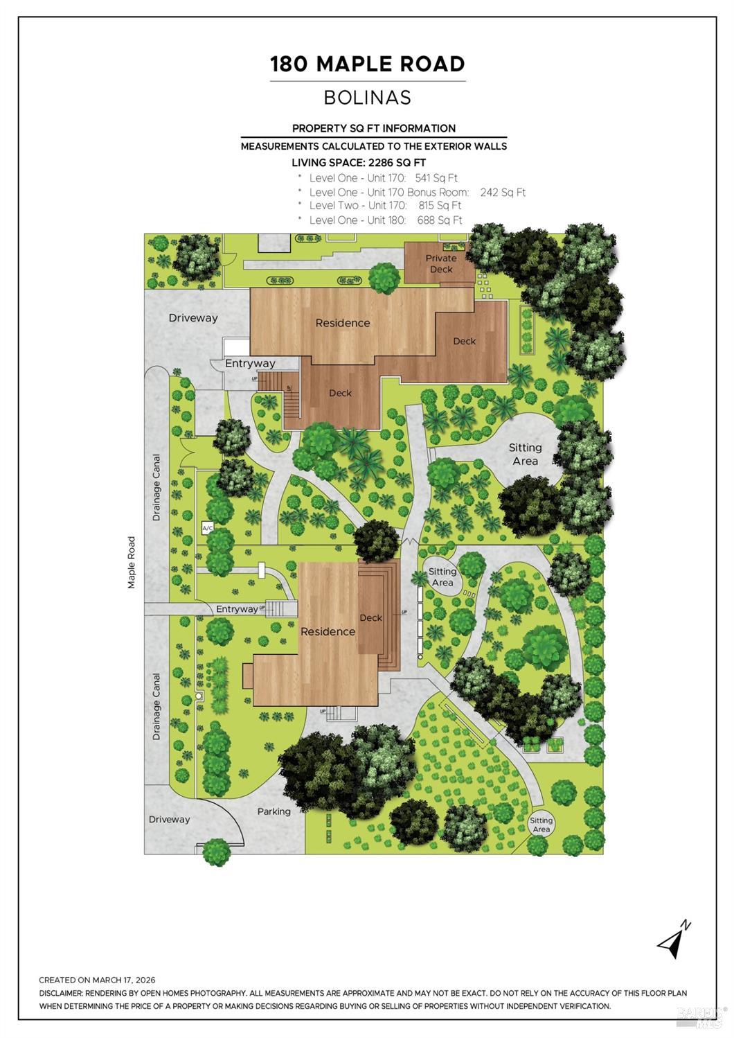 180 Maple Road Bolinas, CA 94924 - Photo 99 of 99 Professional drafting of entire property with square footage created in accordance with ANSI standards