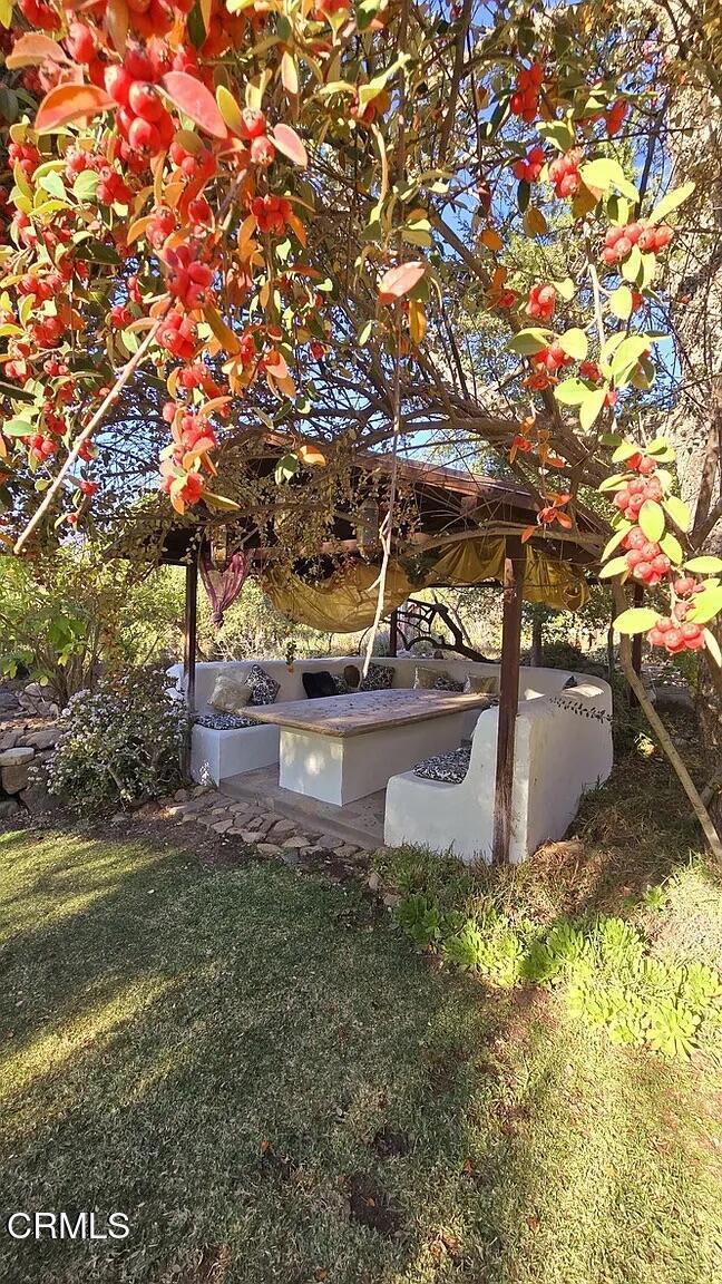 1450 McAndrew Road Ojai, CA 93023 - Photo 49 of 58 a view of a yard with plants and large trees