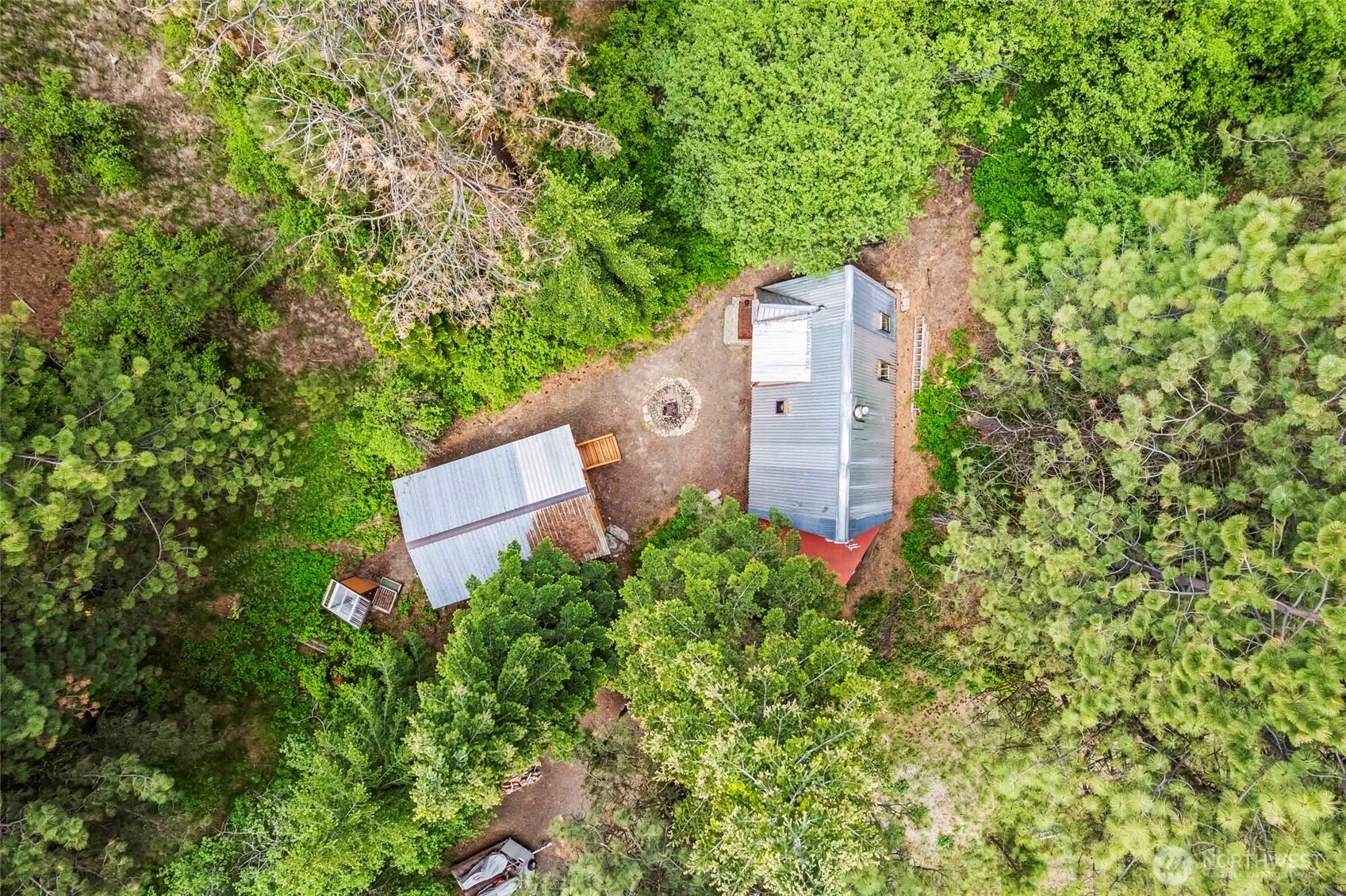 181 Elk Road Cle Elum, WA 98922 - Photo 23 of 31 an aerial view of a house with a yard and garden