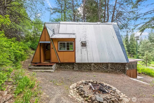 a view of outdoor space with a car park front door