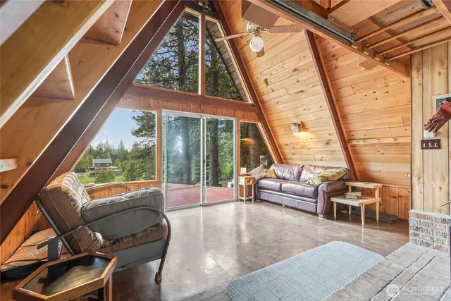 a building outdoor space with seating