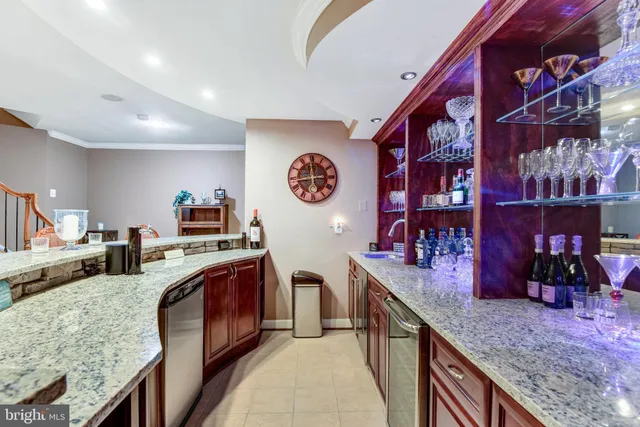 a kitchen with lots of counter top space