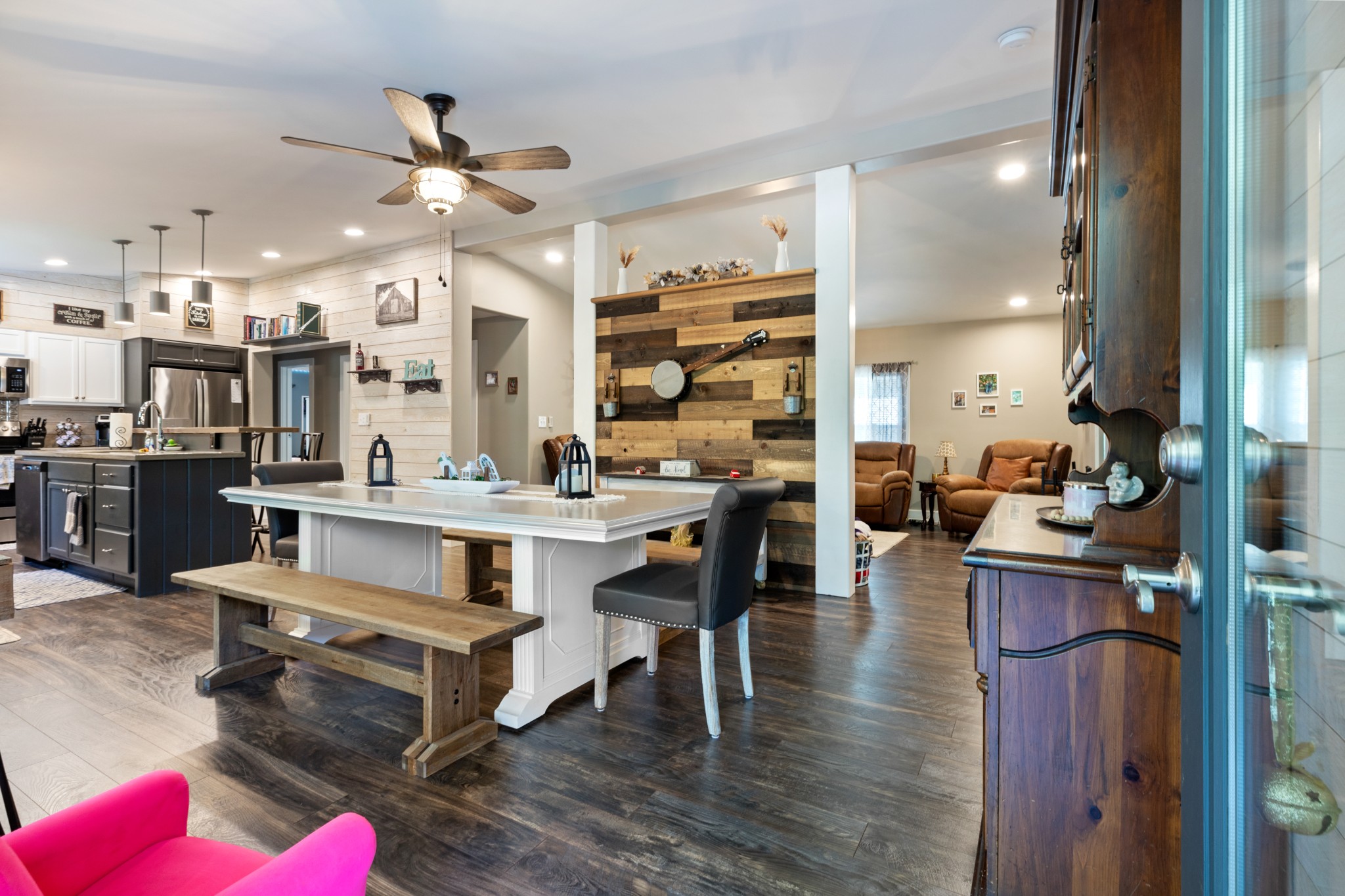 724 Plunders Creek Road Dickson, TN 37055 - Photo 3 of 29 a living room with stainless steel appliances kitchen island granite countertop furniture and a kitchen view