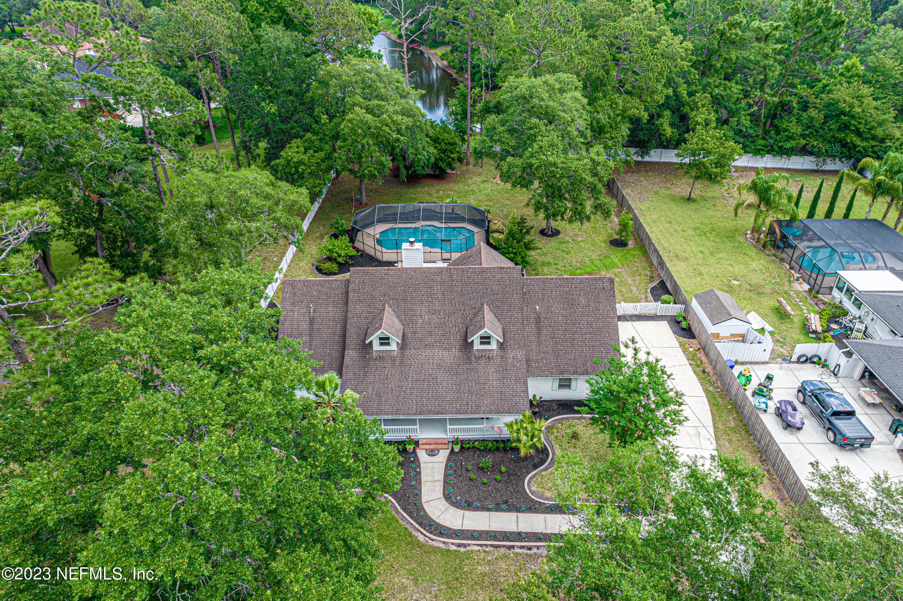 520 Roberts Road St. Johns, FL 32259 - Photo 78 of 81 an aerial view of a house with outdoor space and a lake view