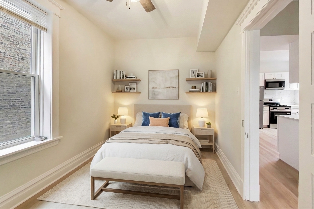1646 West Byron Street, Unit 2F Chicago, IL 60613 - Photo 18 of 27 a bedroom with a bed and a window