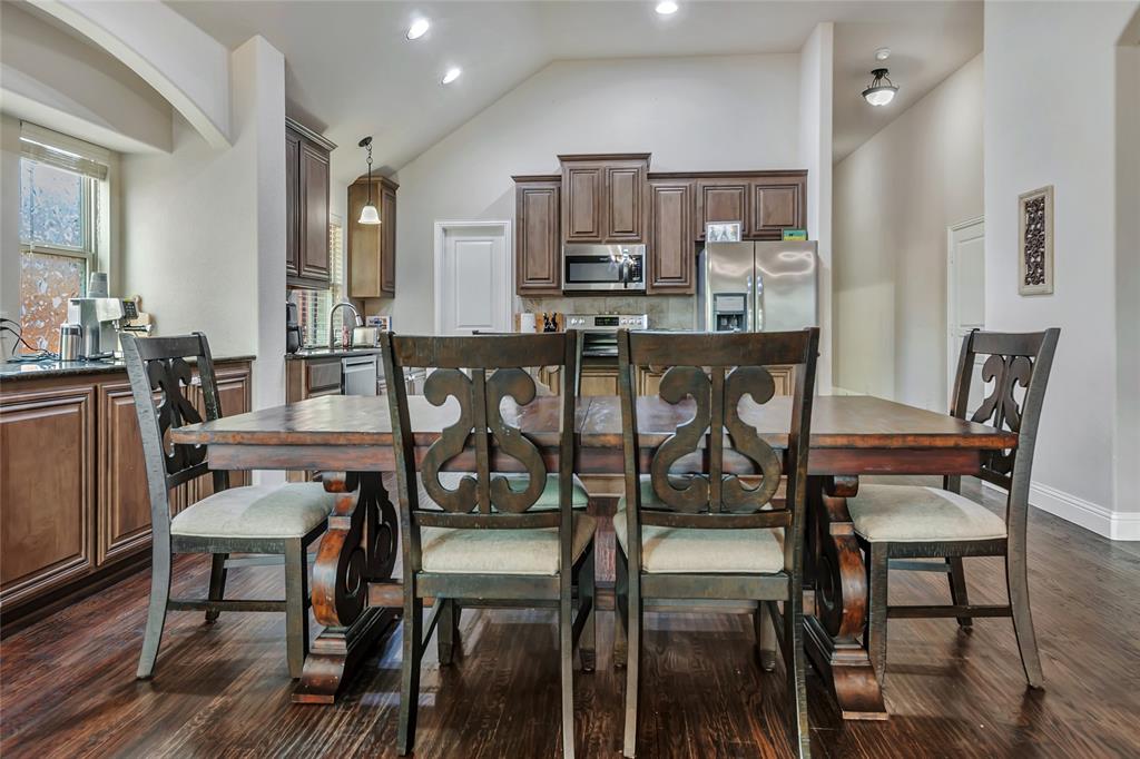 629 Fox View Drive Fort Worth, TX 76131 - Photo 13 of 38 a view of a dining room with furniture and wooden floor