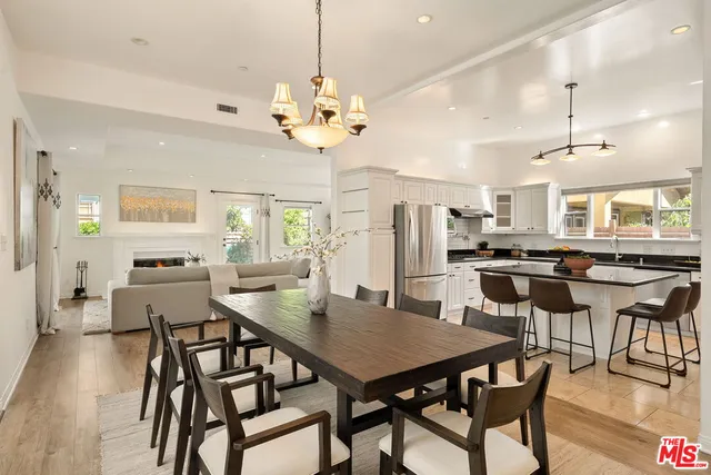 a view of a dining room and livingroom