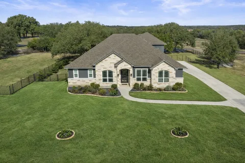 an aerial view of a house