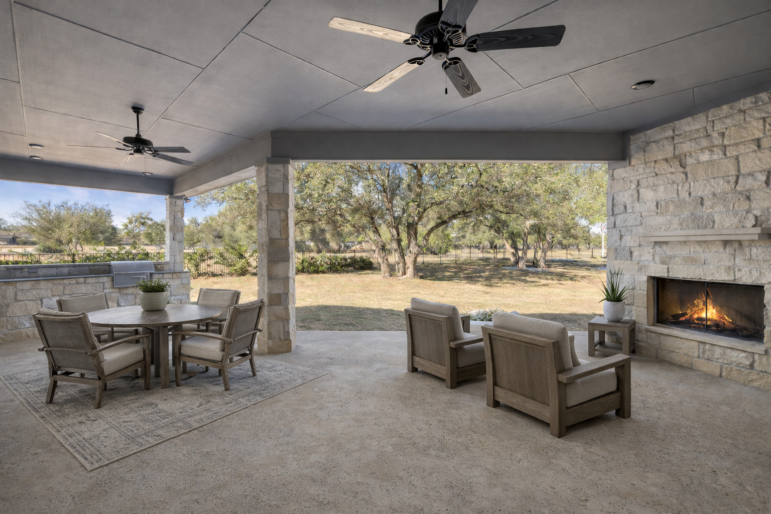 1006 Woodpark Lane Georgetown, TX 78633 - Photo 22 of 27 a living room with fireplace furniture and a large window