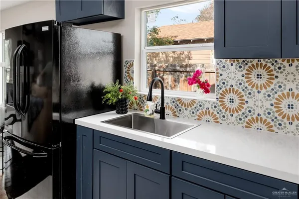 a close view of sink and tap